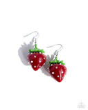 Paparazzi Strawberry Sentiment - Red Earring