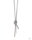 Paparazzi Knotted Keeper - White Necklace