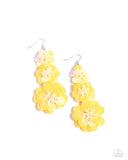 Paparazzi Beaded Bouquet - Yellow Earring