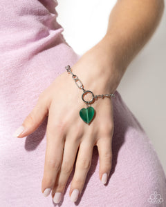 Paparazzi HEART Restoration - Green Bracelet