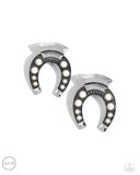 Paparazzi Harmonious Horseshoe - White CLIP Earring