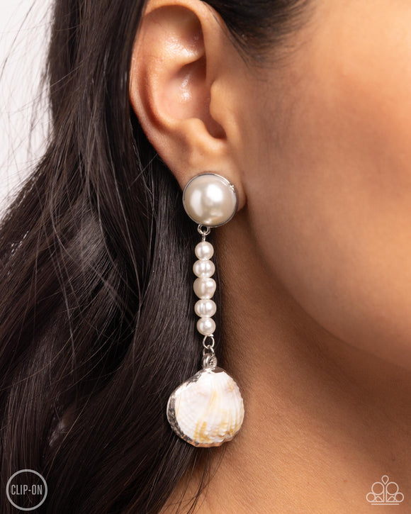 Paparazzi Oceanic Occasion - White CLIP Earring