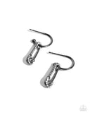 Paparazzi Safety Pin Sentiment - Black Earring