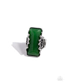 Paparazzi Scalloped Stone - Green Ring