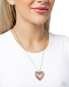 Paparazzi Hallucinatory Hearts - Red Necklace