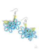Paparazzi Beaded Blooms - Blue Earring
