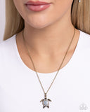 Paparazzi Turtle Tourist - Brass Necklace