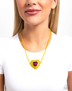 Paparazzi Locket Leisure - Yellow Necklace