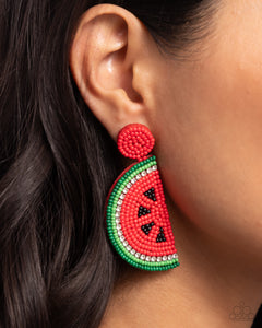 Paparazzi Watermelon Welcome - Red Earring