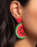 Paparazzi Watermelon Welcome - Red Earring