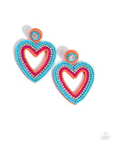 Paparazzi Headfirst Heart - Orange Earring