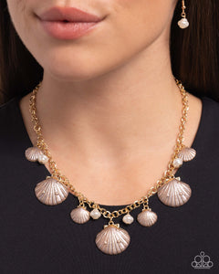 Paparazzi Seashell Sophistication - Brown Necklace