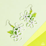 Paparazzi Beaded Blooms - White Earring