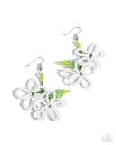 Paparazzi Beaded Blooms - White Earring