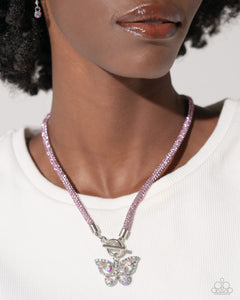 Paparazzi On SHIMMERING Wings - Pink Necklace