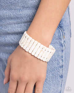 Paparazzi Southern Standing - White Bracelet