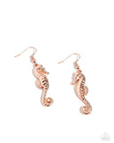 Paparazzi Seahorse Sheen - Copper Earrings