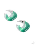 Paparazzi Clear Charm - Green Earring