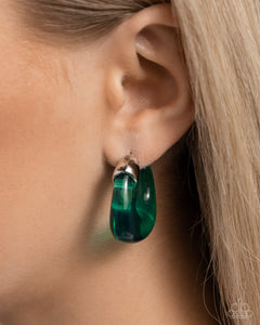 Paparazzi Clear Charm - Green Earring