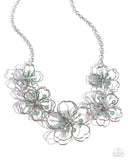 Paparazzi Wiry Wallflowers - Green Necklace