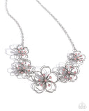 Paparazzi Wiry Wallflowers - Pink Necklace