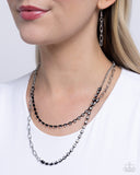 Paparazzi Boxy Brilliance - Black Necklace