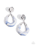 Paparazzi High-Sheen Swirls - Blue Earring