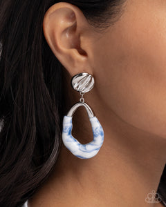 Paparazzi High-Sheen Swirls - Blue Earring