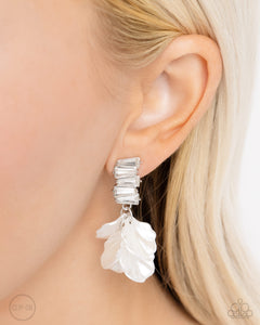 Paparazzi Stacked Sprigs - White Earring