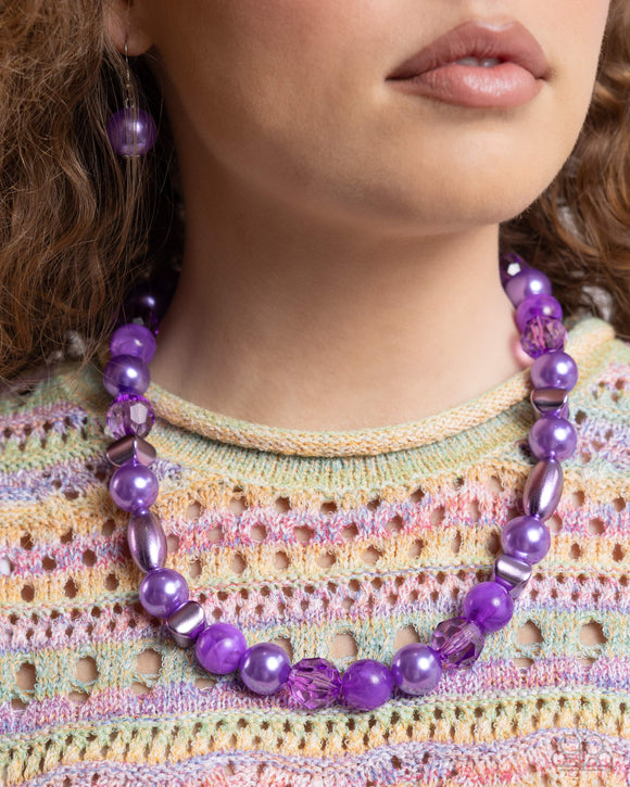 Paparazzi Plentiful Pearls - Purple Necklace