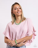 Paparazzi Plentiful Pearls - Green Necklace