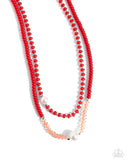 Paparazzi Multicolored Masquerade - Red Necklace