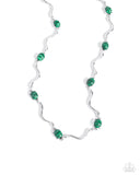 Paparazzi Striped Season - Green Necklace