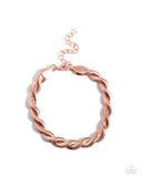 Paparazzi Tasteful Twists - Copper Bracelet