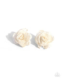 Paparazzi Tulle Twist - White Earring