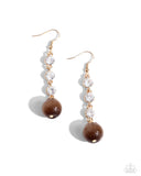 Paparazzi Classy Cadence - Brown Earring