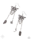 Paparazzi Moth Master - Silver Earring