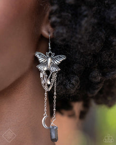 Paparazzi Moth Master - Silver Earring