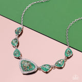 Paparazzi Discreet Dazzle - Green Necklace