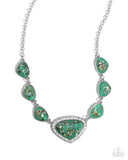 Paparazzi Discreet Dazzle - Green Necklace