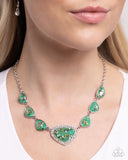 Paparazzi Discreet Dazzle - Green Necklace