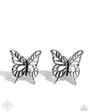 Paparazzi High and FLIGHTY - Silver Earring