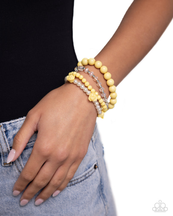 Paparazzi Rosy Retrospection - Yellow Bracelet