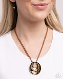 Paparazzi Duchess Disc - Brass Necklace