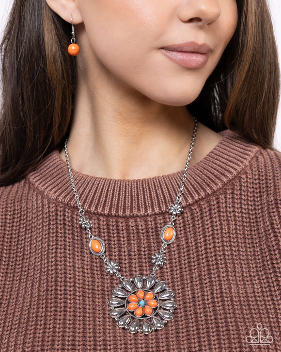 Paparazzi Ornate Opinion - Orange Necklace