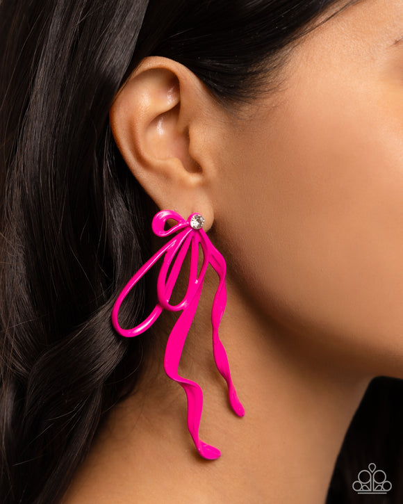 Paparazzii Trendy Tapestry - Pink Earring
