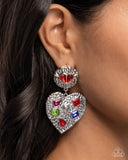 Paparazzi Antiqued Allure - Red Earring