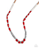 Paparazzi Dainty Diversity - Red Necklace