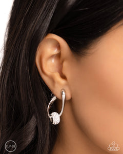 Paparazzi Secret Standout - White CLIP Earring