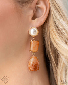 Paparazzi Marbled Masterpiece - Orange Earring